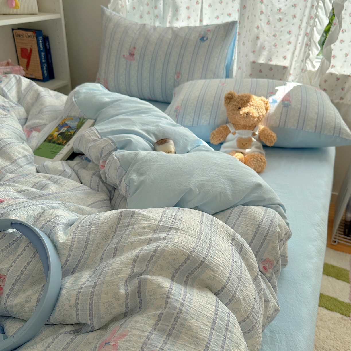 91家纺网 家纺一手货源 找家纺 顾里家纺 2025新款韩系奶萌云朵棉四件套 甜心兔酱