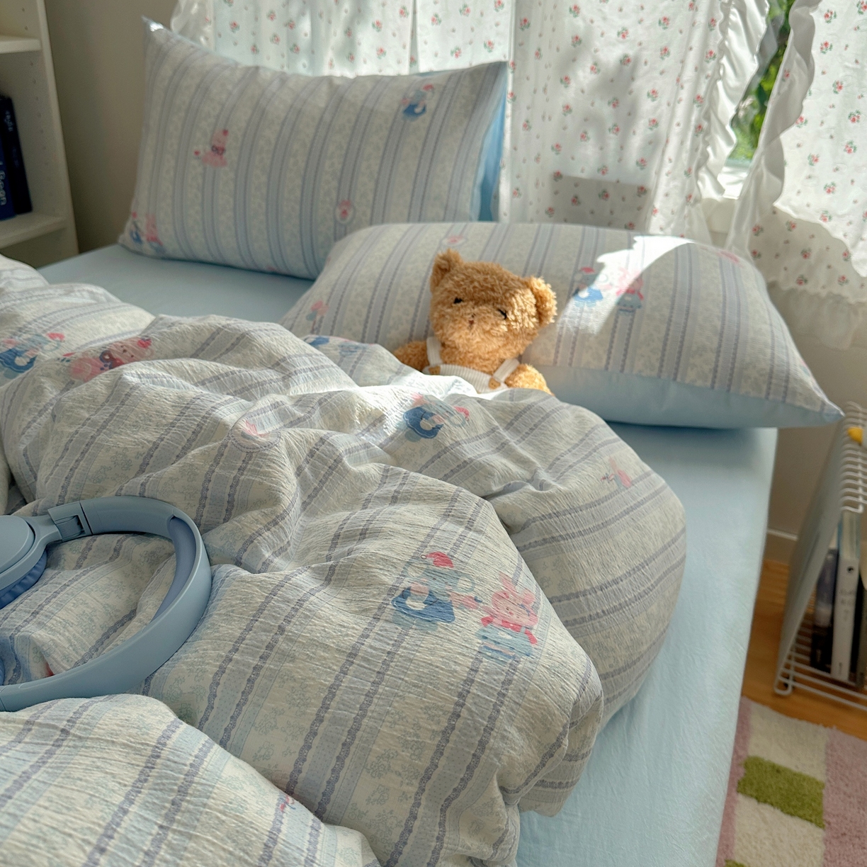 91家纺网 家纺一手货源 找家纺 顾里家纺 2025新款韩系奶萌云朵棉四件套 甜心兔酱