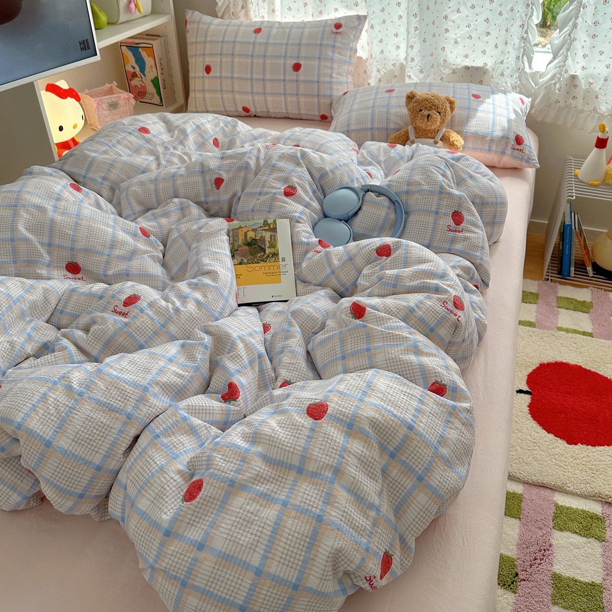 91家纺网 家纺一手货源 找家纺 （总）顾里家纺 2025新款韩系奶萌云朵棉四件套