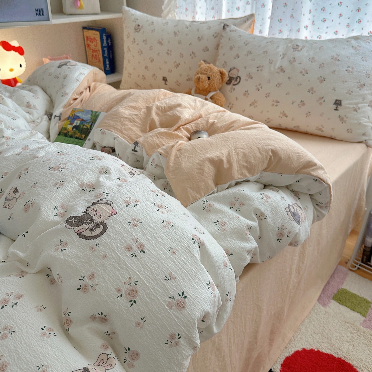 91家纺网 家纺一手货源 找家纺 （总）顾里家纺 2025新款韩系奶萌云朵棉四件套