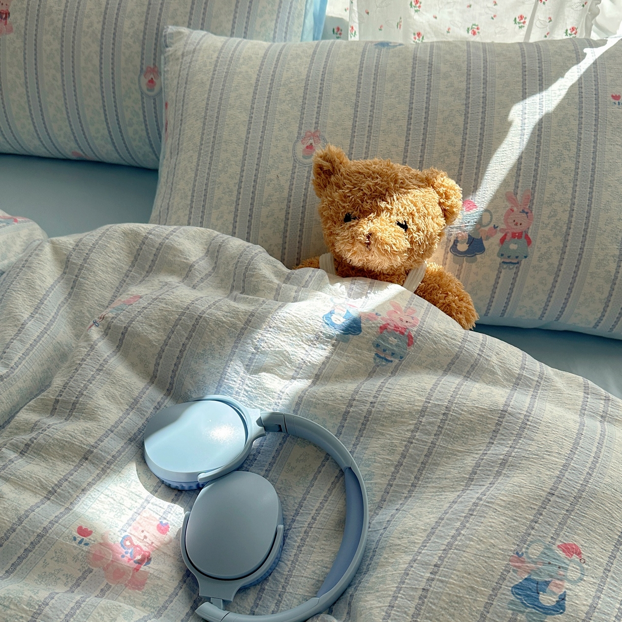 91家纺网 家纺一手货源 找家纺 顾里家纺 2025新款韩系奶萌云朵棉四件套 甜心兔酱