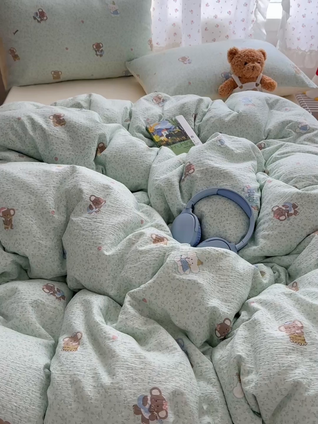 91家纺网 家纺一手货源 找家纺 顾里家纺 2025新款韩系奶萌云朵棉四件套 塔小象