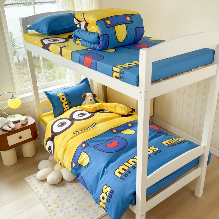 91家纺网 家纺一手货源 找家纺 乐居坊 2025新款开学季亲肤棉透气印花芦荟棉四件套（宿舍床） 大眼萌