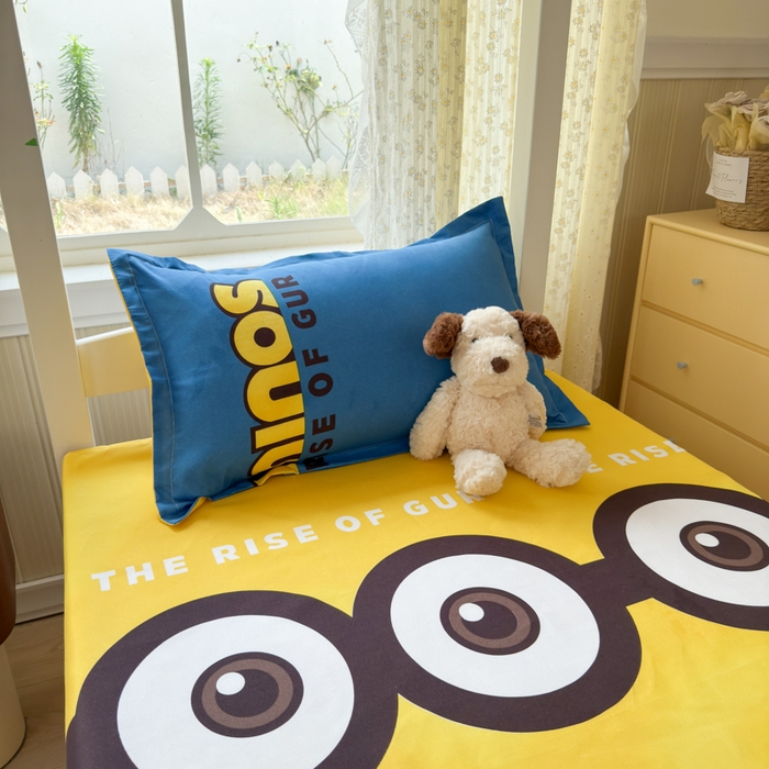 91家纺网 家纺一手货源 找家纺 乐居坊 2025新款开学季亲肤棉透气印花芦荟棉四件套（宿舍床） 大眼萌