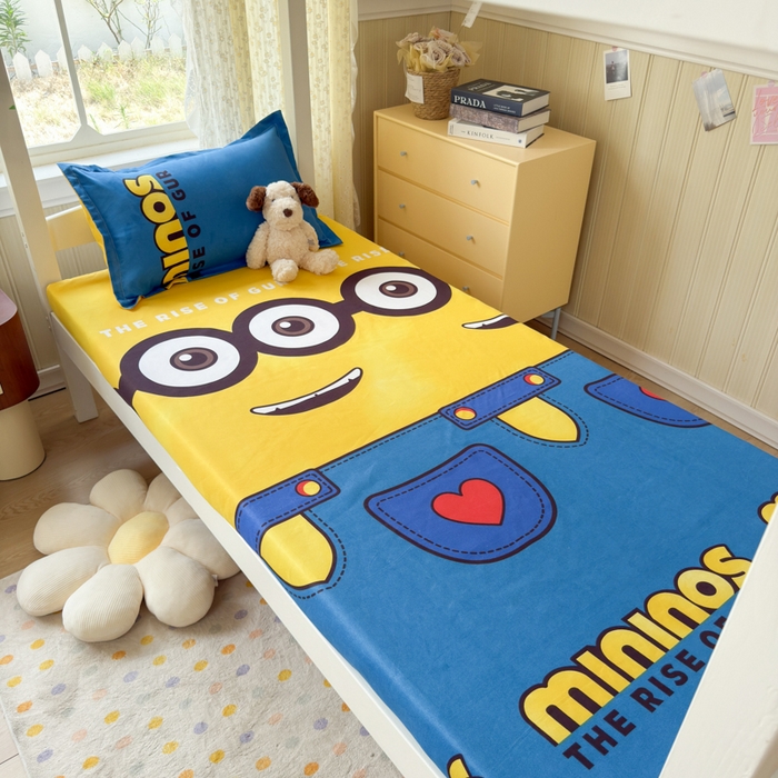 91家纺网 家纺一手货源 找家纺 乐居坊 2025新款开学季亲肤棉透气印花芦荟棉四件套（宿舍床） 大眼萌