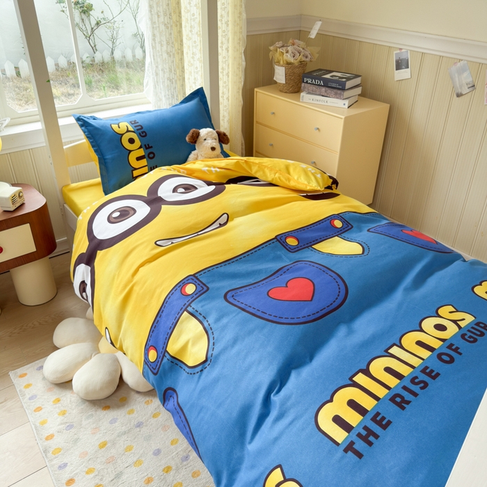 乐居坊 2025新款开学季亲肤棉透气印花芦荟棉四件套（宿舍床） 大眼萌