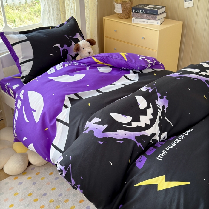 91家纺网 家纺一手货源 找家纺 乐居坊 2025新款开学季亲肤棉透气印花芦荟棉四件套（宿舍床） 恶魔之眼