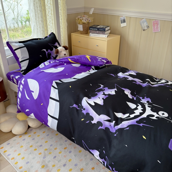 91家纺网 家纺一手货源 找家纺 乐居坊 2025新款开学季亲肤棉透气印花芦荟棉四件套（宿舍床） 恶魔之眼