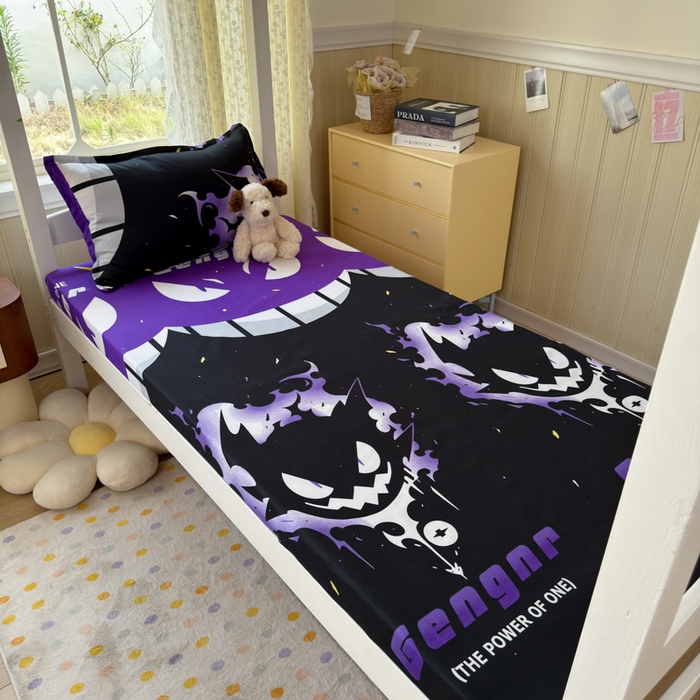 91家纺网 家纺一手货源 找家纺 乐居坊 2025新款开学季亲肤棉透气印花芦荟棉四件套（宿舍床） 恶魔之眼