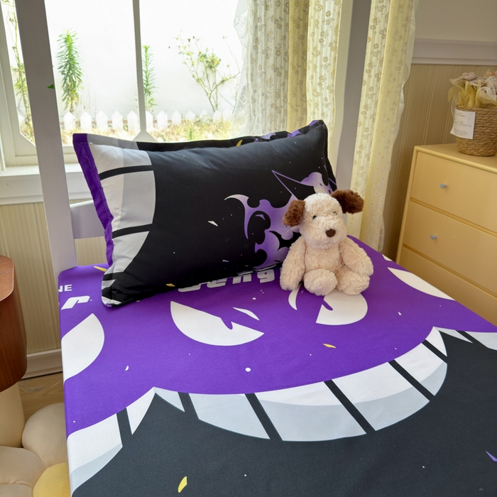 91家纺网 家纺一手货源 找家纺 乐居坊 2025新款开学季亲肤棉透气印花芦荟棉四件套（宿舍床） 恶魔之眼