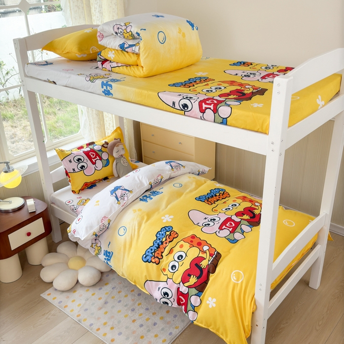 91家纺网 家纺一手货源 找家纺 乐居坊 2025新款开学季亲肤棉透气印花芦荟棉四件套（宿舍床） 好伙伴