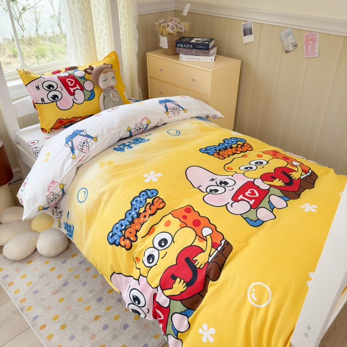 乐居坊 2025新款开学季亲肤棉透气印花芦荟棉四件套（宿舍床） 好伙伴