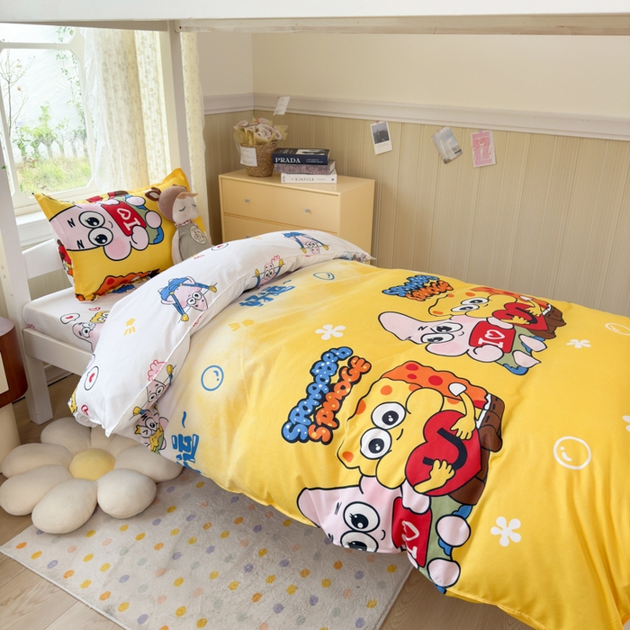 91家纺网 家纺一手货源 找家纺 乐居坊 2025新款开学季亲肤棉透气印花芦荟棉四件套（宿舍床） 好伙伴