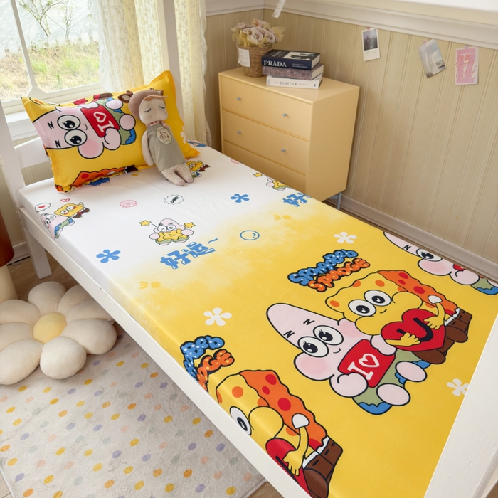 91家纺网 家纺一手货源 找家纺 乐居坊 2025新款开学季亲肤棉透气印花芦荟棉四件套（宿舍床） 好伙伴