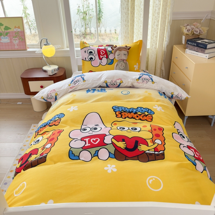 91家纺网 家纺一手货源 找家纺 乐居坊 2025新款开学季亲肤棉透气印花芦荟棉四件套（宿舍床） 好伙伴