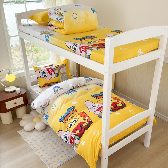 91家纺网 家纺一手货源 找家纺 乐居坊 2025新款开学季亲肤棉透气印花芦荟棉四件套（宿舍床） 好伙伴