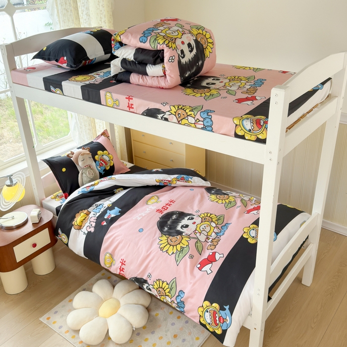 91家纺网 家纺一手货源 找家纺 乐居坊 2025新款开学季亲肤棉透气印花芦荟棉四件套（宿舍床） 火力全开