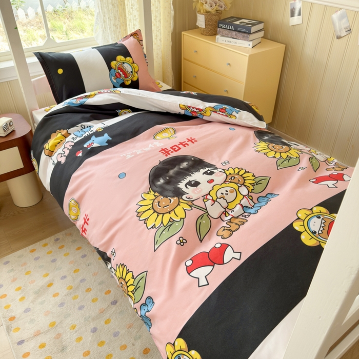 乐居坊 2025新款开学季亲肤棉透气印花芦荟棉四件套（宿舍床） 火力全开