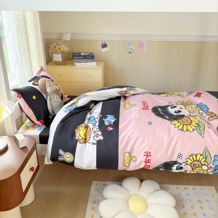 91家纺网 家纺一手货源 找家纺 乐居坊 2025新款开学季亲肤棉透气印花芦荟棉四件套（宿舍床） 火力全开