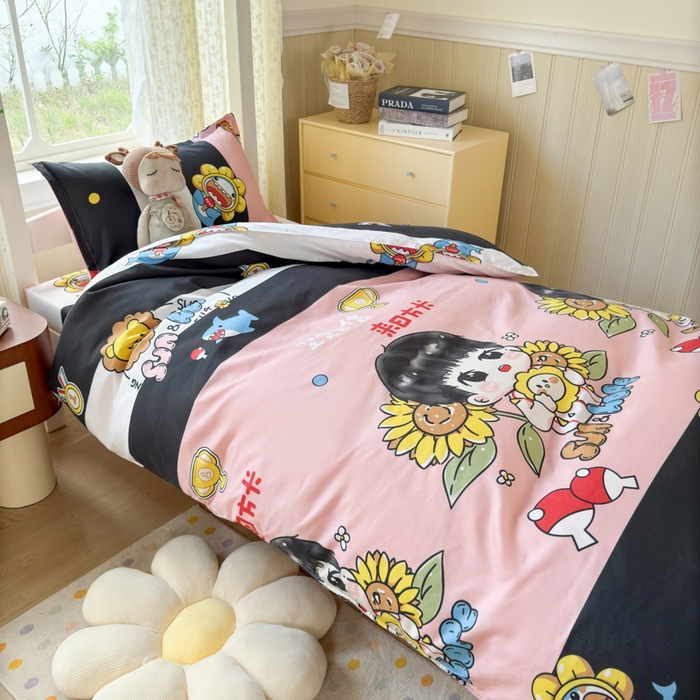 91家纺网 家纺一手货源 找家纺 乐居坊 2025新款开学季亲肤棉透气印花芦荟棉四件套（宿舍床） 火力全开