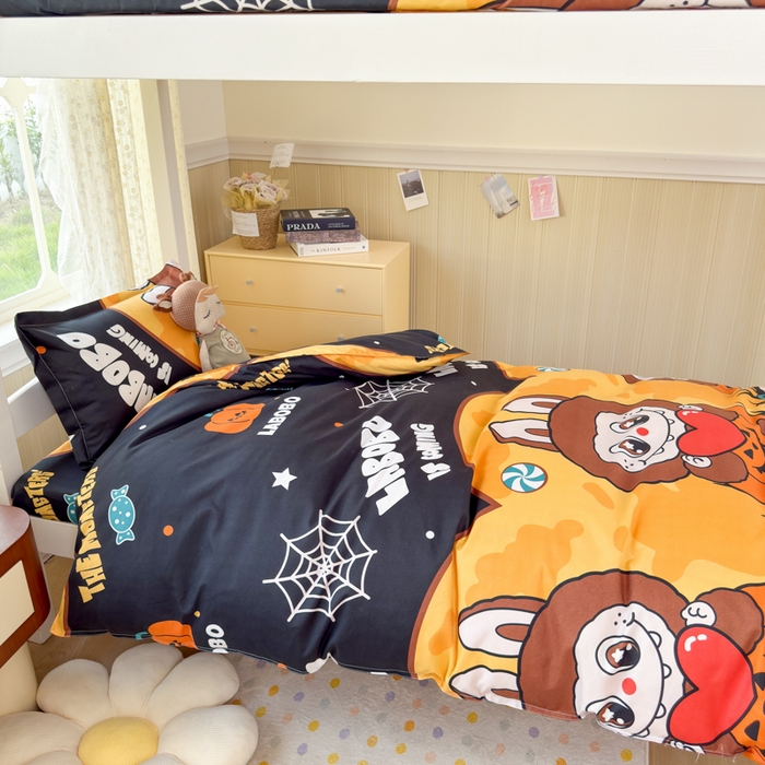 91家纺网 家纺一手货源 找家纺 乐居坊 2025新款开学季亲肤棉透气印花芦荟棉四件套（宿舍床） 拉布布