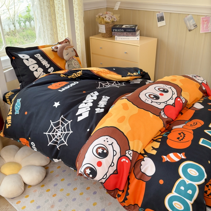 91家纺网 家纺一手货源 找家纺 乐居坊 2025新款开学季亲肤棉透气印花芦荟棉四件套（宿舍床） 拉布布