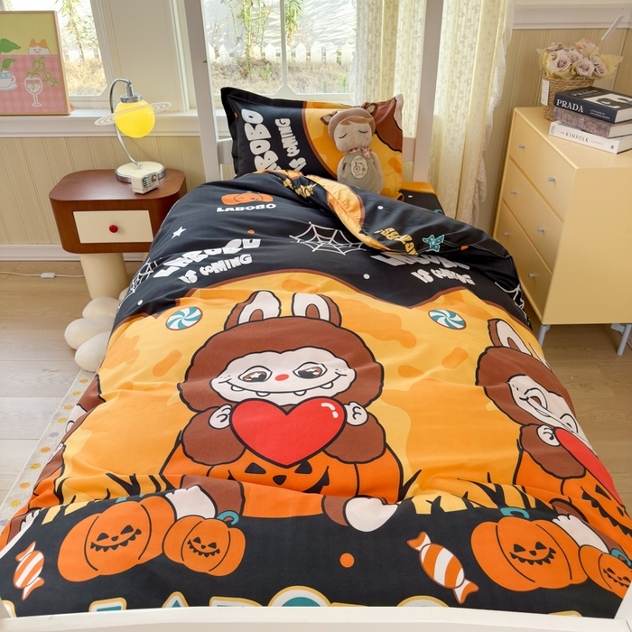 91家纺网 家纺一手货源 找家纺 乐居坊 2025新款开学季亲肤棉透气印花芦荟棉四件套（宿舍床） 拉布布