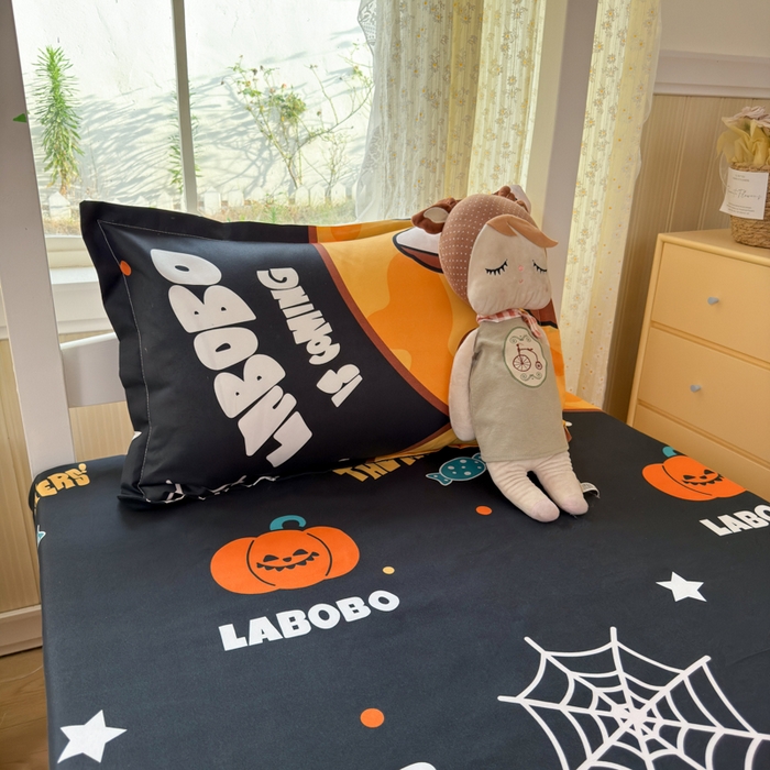 91家纺网 家纺一手货源 找家纺 乐居坊 2025新款开学季亲肤棉透气印花芦荟棉四件套（宿舍床） 拉布布