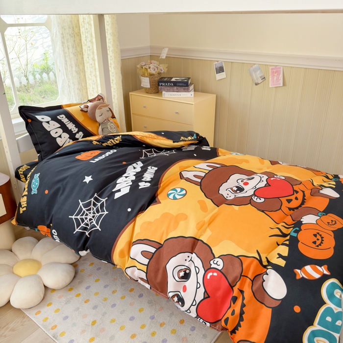 91家纺网 家纺一手货源 找家纺 乐居坊 2025新款开学季亲肤棉透气印花芦荟棉四件套（宿舍床） 拉布布