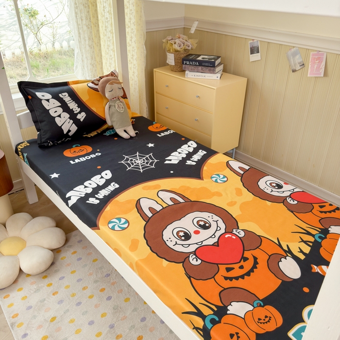 91家纺网 家纺一手货源 找家纺 乐居坊 2025新款开学季亲肤棉透气印花芦荟棉四件套（宿舍床） 拉布布