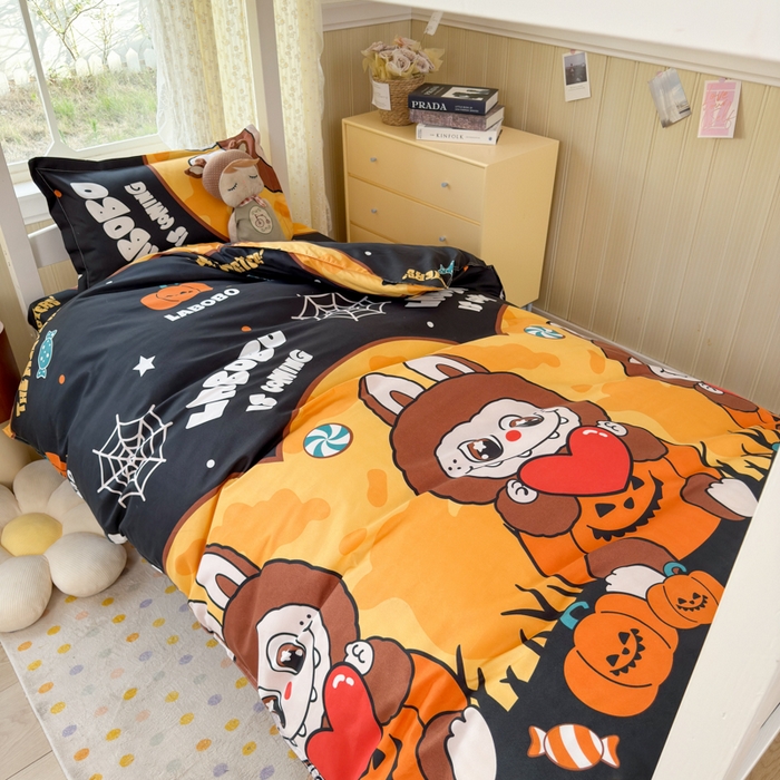 乐居坊 2025新款开学季亲肤棉透气印花芦荟棉四件套（宿舍床） 拉布布