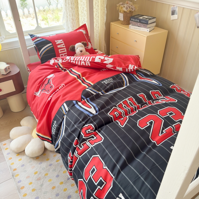 乐居坊 2025新款开学季亲肤棉透气印花芦荟棉四件套（宿舍床） 篮球之神-客