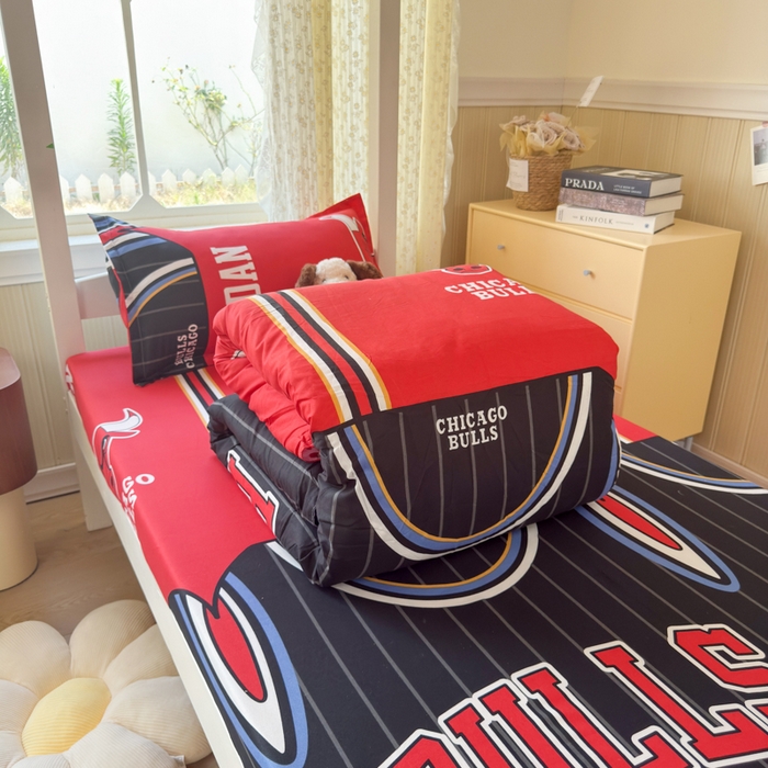 91家纺网 家纺一手货源 找家纺 乐居坊 2025新款开学季亲肤棉透气印花芦荟棉四件套（宿舍床） 篮球之神-客