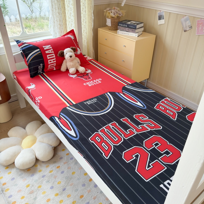 91家纺网 家纺一手货源 找家纺 乐居坊 2025新款开学季亲肤棉透气印花芦荟棉四件套（宿舍床） 篮球之神-客