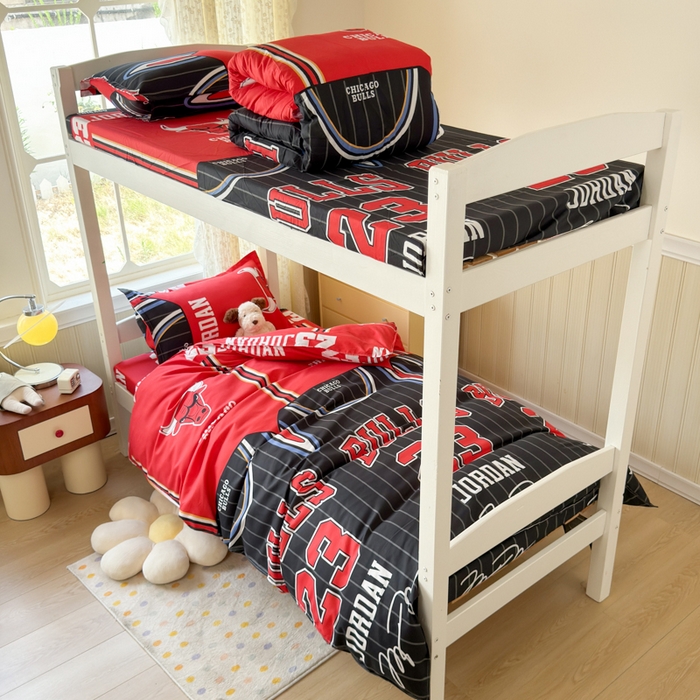 91家纺网 家纺一手货源 找家纺 乐居坊 2025新款开学季亲肤棉透气印花芦荟棉四件套（宿舍床） 篮球之神-客