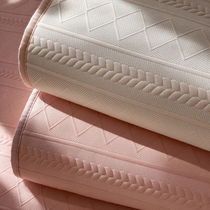 91家纺网 家纺一手货源 找家纺 莱家富 2025新款A类柔感彩绒棉夹棉床笠三件套床笠单件单床笠-素菱笺系列 组合图