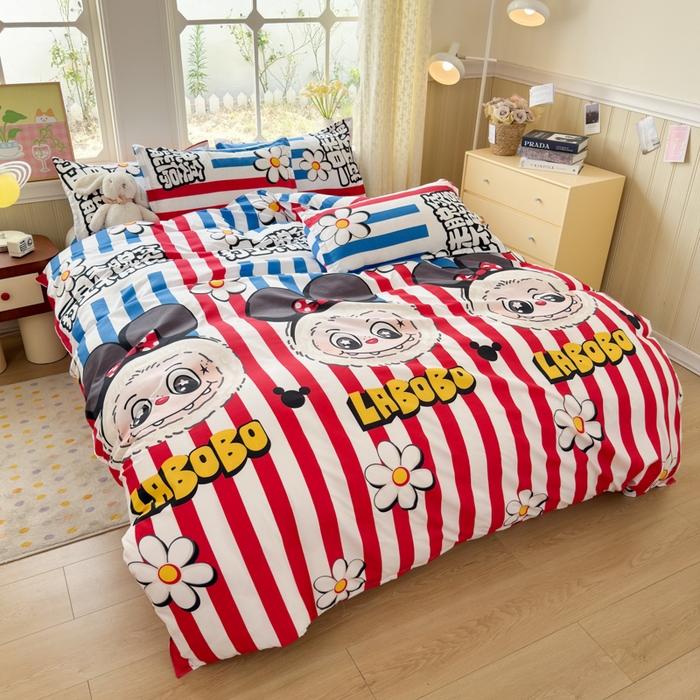 91家纺网 家纺一手货源 找家纺 乐居坊 2025新款开学季亲肤棉透气印花芦荟棉四件套（大床） 潮流前线