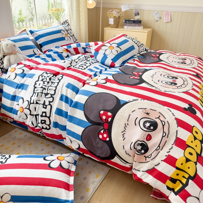 91家纺网 家纺一手货源 找家纺 乐居坊 2025新款开学季亲肤棉透气印花芦荟棉四件套（大床） 潮流前线