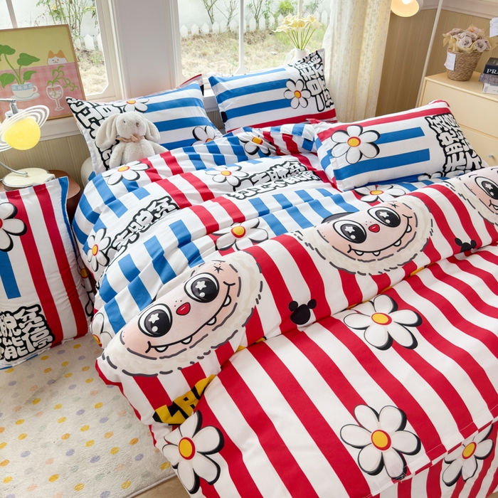 91家纺网 家纺一手货源 找家纺 乐居坊 2025新款开学季亲肤棉透气印花芦荟棉四件套（大床） 潮流前线