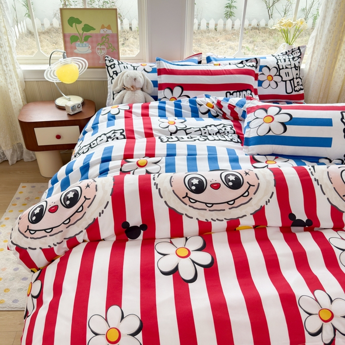 91家纺网 家纺一手货源 找家纺 乐居坊 2025新款开学季亲肤棉透气印花芦荟棉四件套（大床） 潮流前线