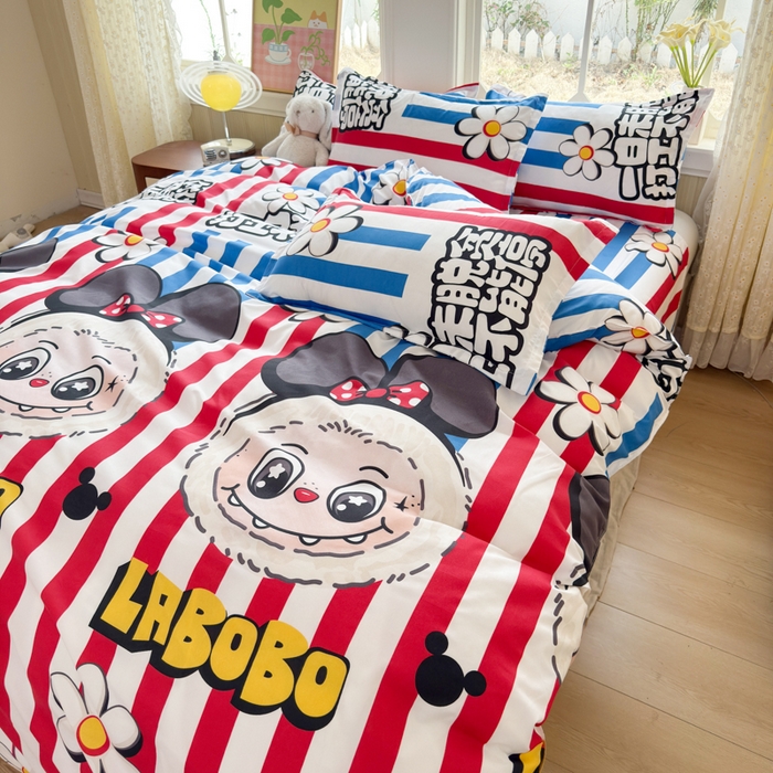 91家纺网 家纺一手货源 找家纺 乐居坊 2025新款开学季亲肤棉透气印花芦荟棉四件套（大床） 潮流前线