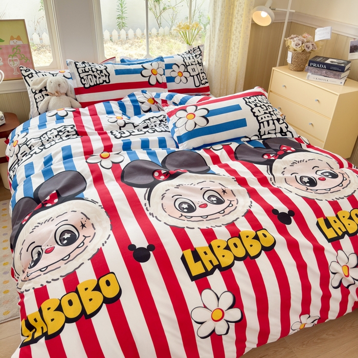 91家纺网 家纺一手货源 找家纺 乐居坊 2025新款开学季亲肤棉透气印花芦荟棉四件套（大床） 潮流前线