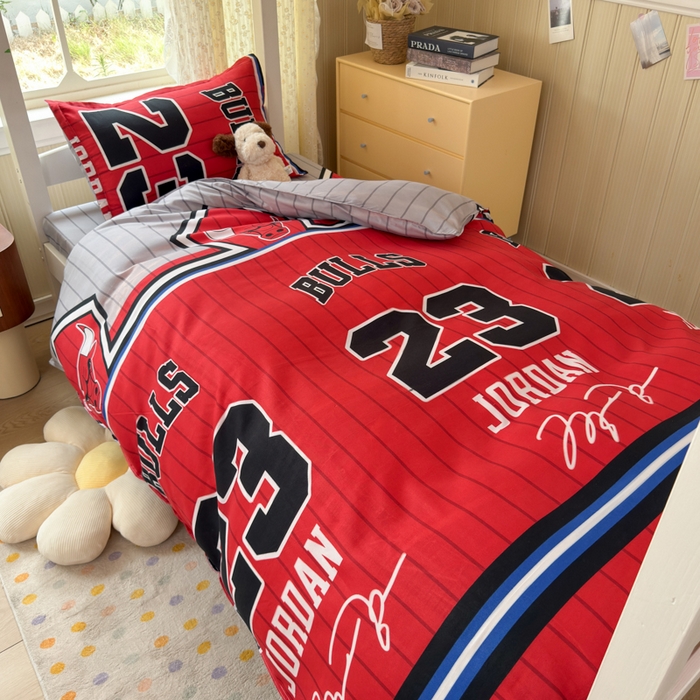 乐居坊 2025新款开学季亲肤棉透气印花芦荟棉四件套（宿舍床） 篮球之神-主