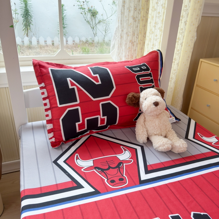 91家纺网 家纺一手货源 找家纺 乐居坊 2025新款开学季亲肤棉透气印花芦荟棉四件套（宿舍床） 篮球之神-主