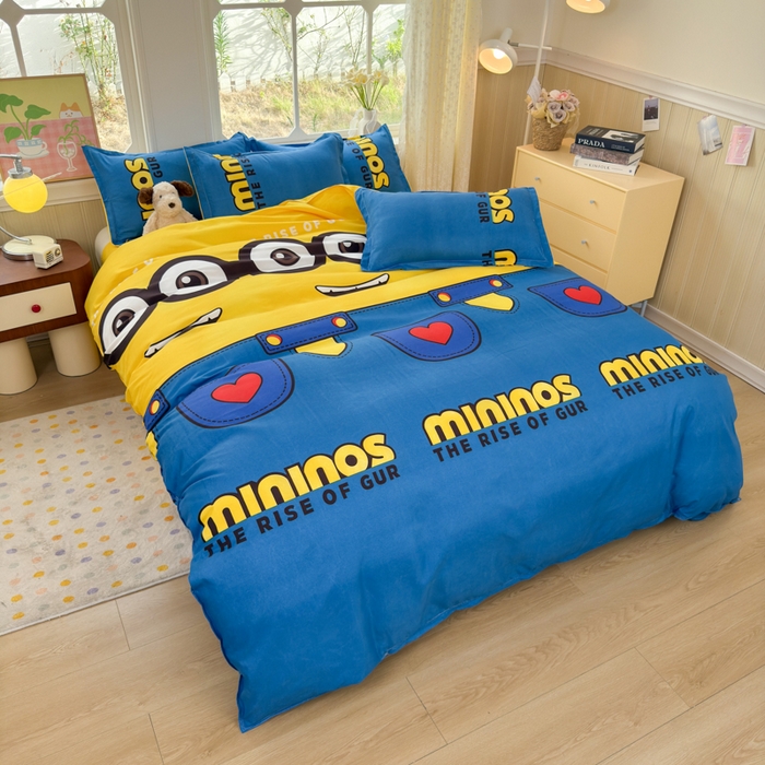 91家纺网 家纺一手货源 找家纺 乐居坊 2025新款开学季亲肤棉透气印花芦荟棉四件套（大床） 大眼萌