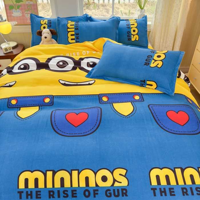 91家纺网 家纺一手货源 找家纺 乐居坊 2025新款开学季亲肤棉透气印花芦荟棉四件套（大床） 大眼萌