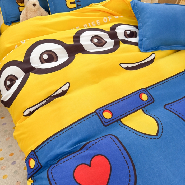 91家纺网 家纺一手货源 找家纺 乐居坊 2025新款开学季亲肤棉透气印花芦荟棉四件套（大床） 大眼萌