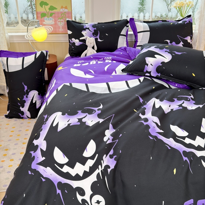 91家纺网 家纺一手货源 找家纺 乐居坊 2025新款开学季亲肤棉透气印花芦荟棉四件套（大床） 恶魔之眼