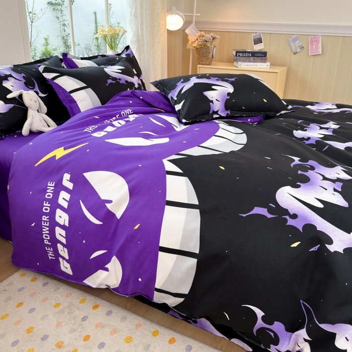 91家纺网 家纺一手货源 找家纺 乐居坊 2025新款开学季亲肤棉透气印花芦荟棉四件套（大床） 恶魔之眼