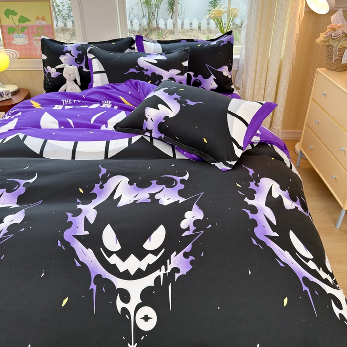 91家纺网 家纺一手货源 找家纺 乐居坊 2025新款开学季亲肤棉透气印花芦荟棉四件套（大床） 恶魔之眼